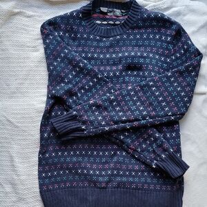 Men's Navy Patterned Sweater